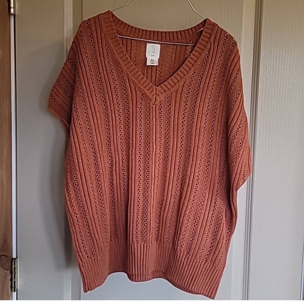 Joie Women's V-Neck Knit Sweater, Rust, Sz Medium
